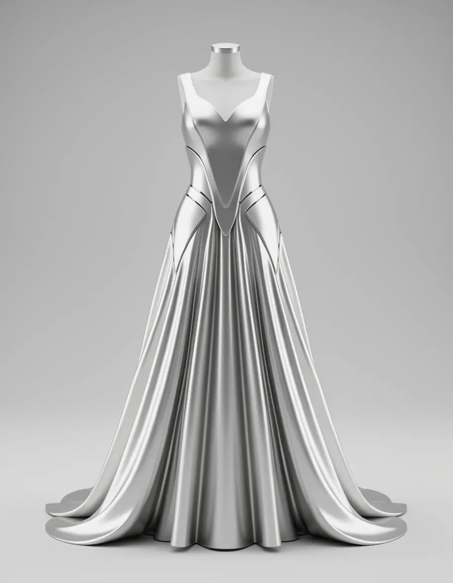 Abito metallico bianco oro