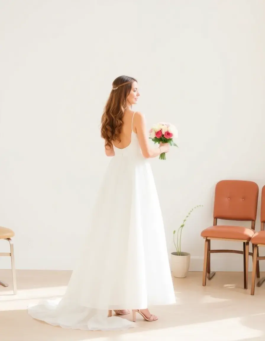 Vestito cerimonia semplice bianco pulito