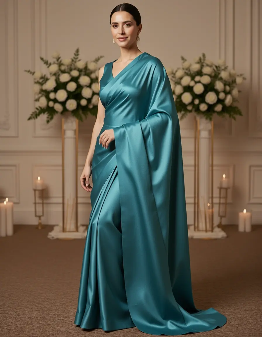 Vestito a portafoglio elegante in raso