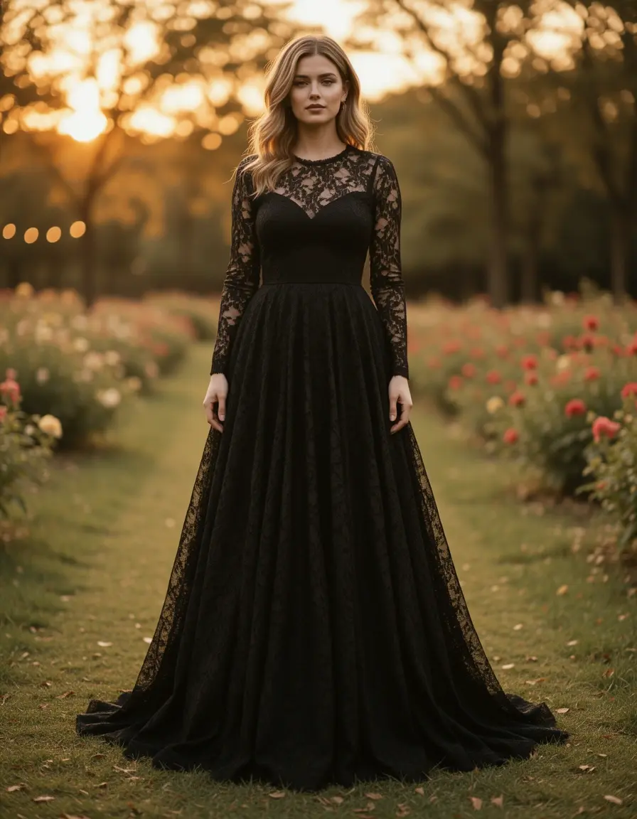 Black Lace Dress pizzo elegante