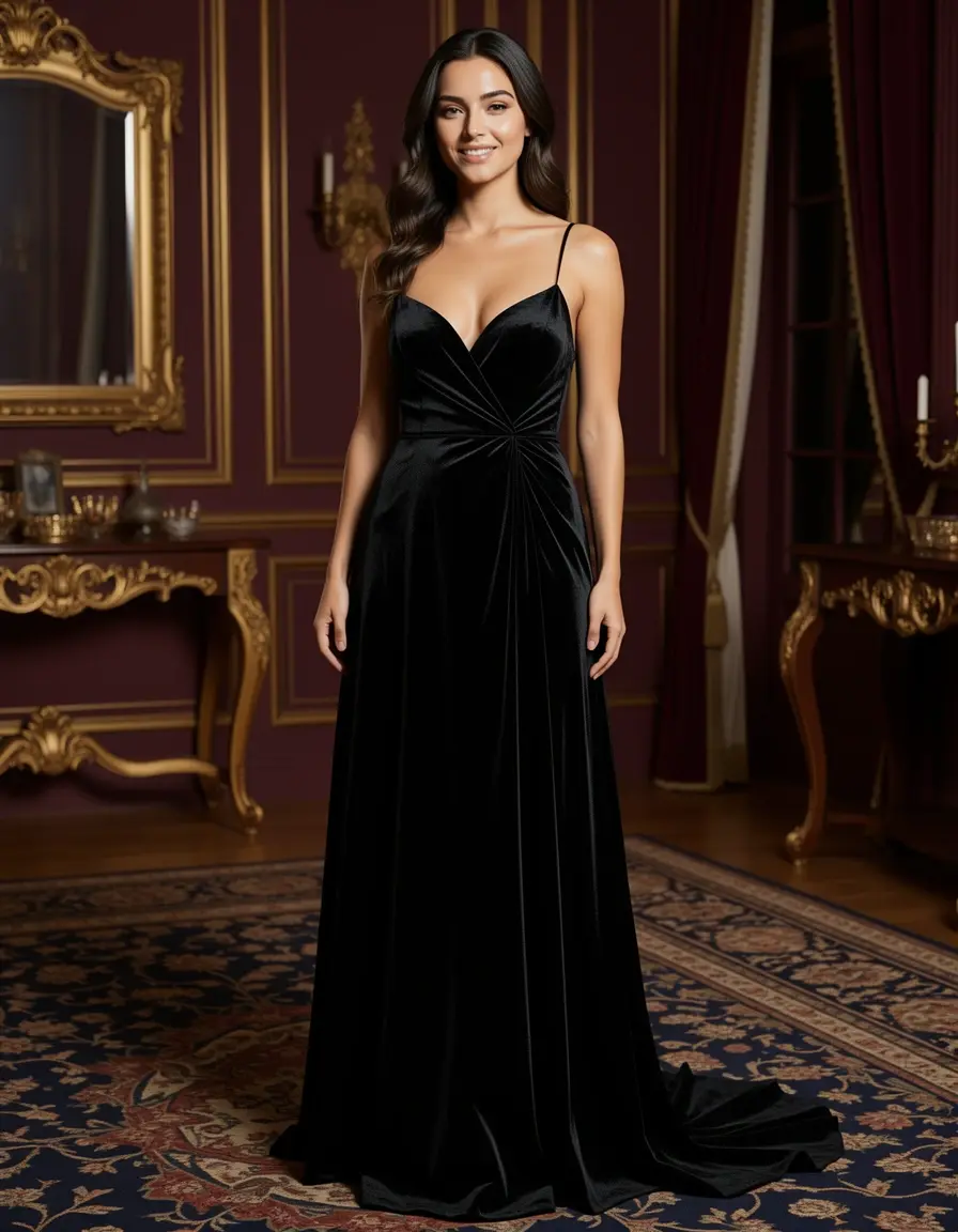 Black Velvet Dress velluto nero