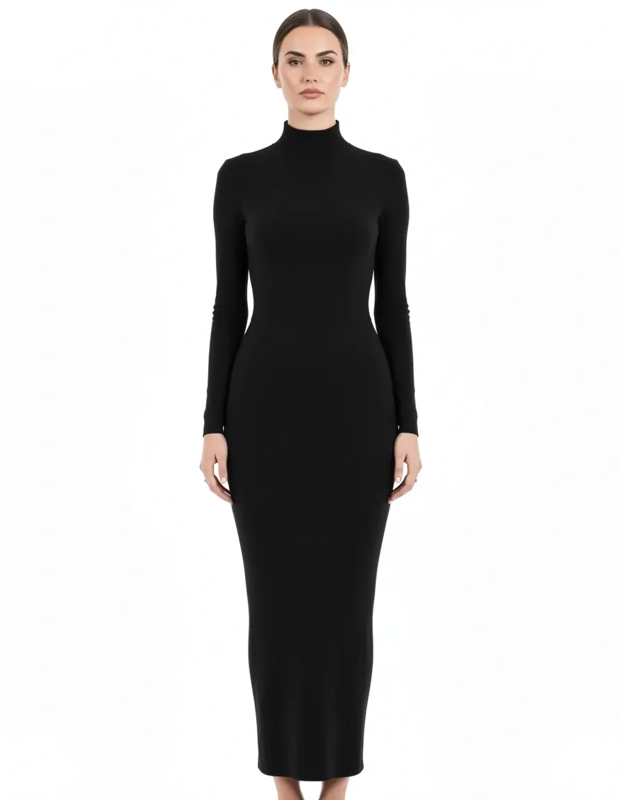 Black Bodycon Dress aderente modellante