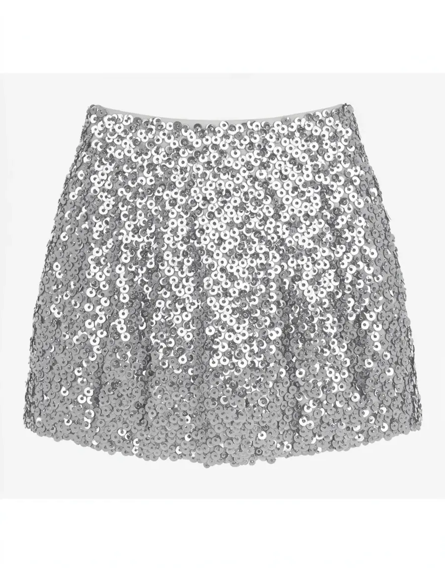 Vestito mini paillettes argento Sequin Mini Party