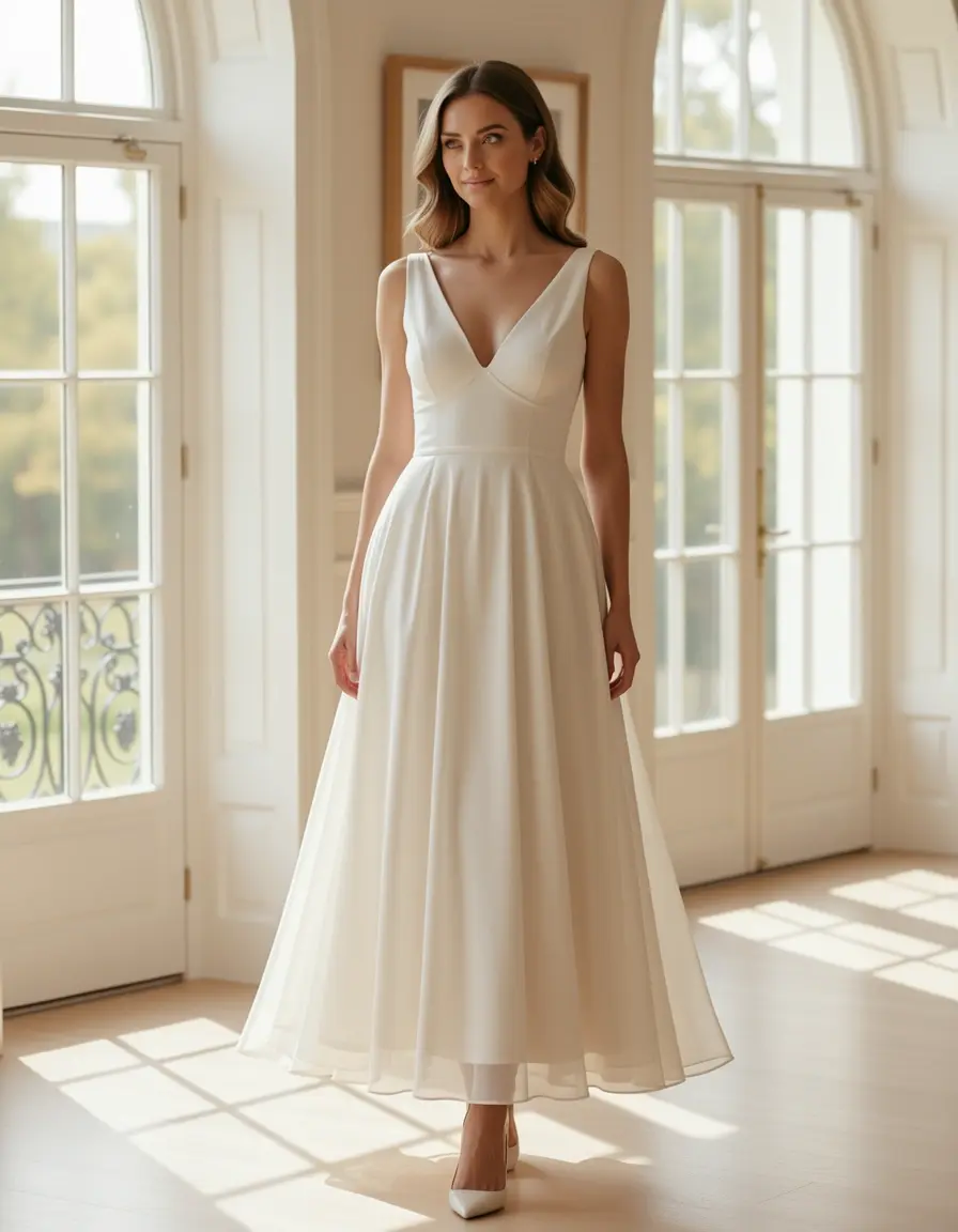 Abito Fine Elegant Midi in chiffon