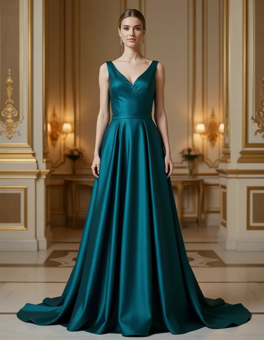 Abito lungo elegante in satin