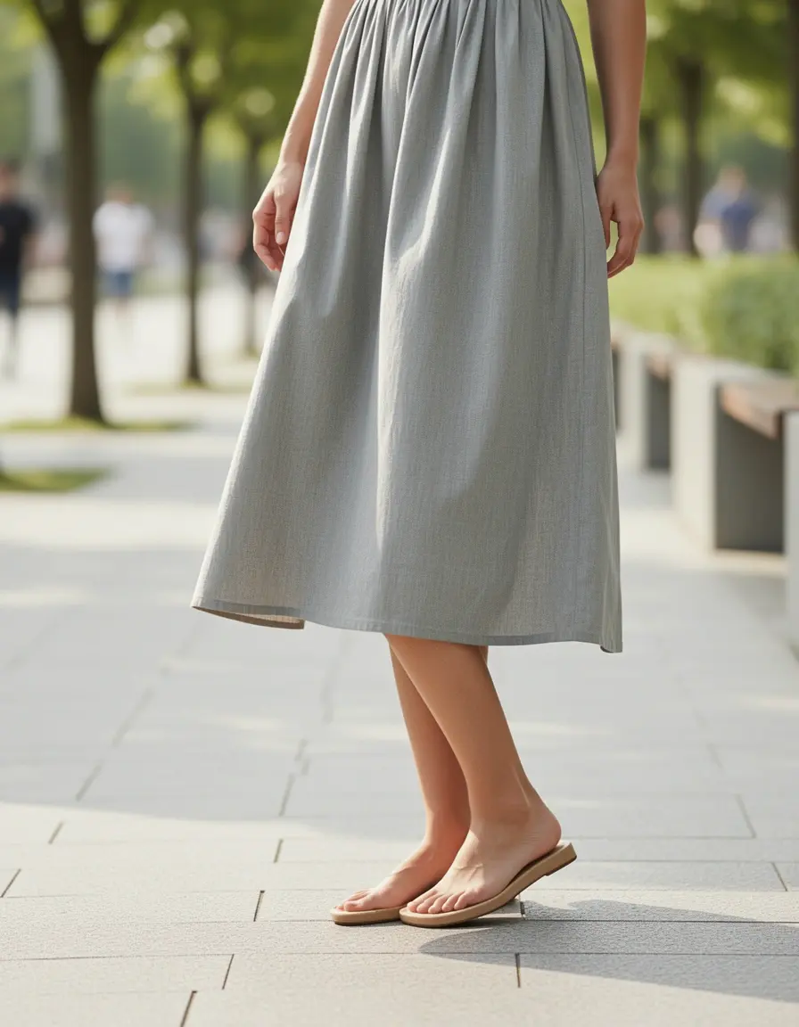 Abito lungo in cotone casual