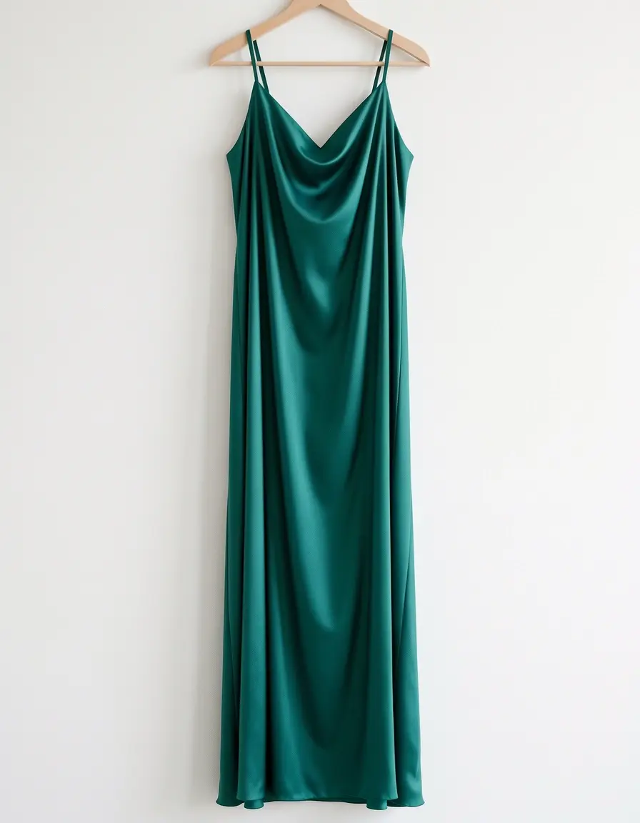 Slip dress lungo in seta minimal