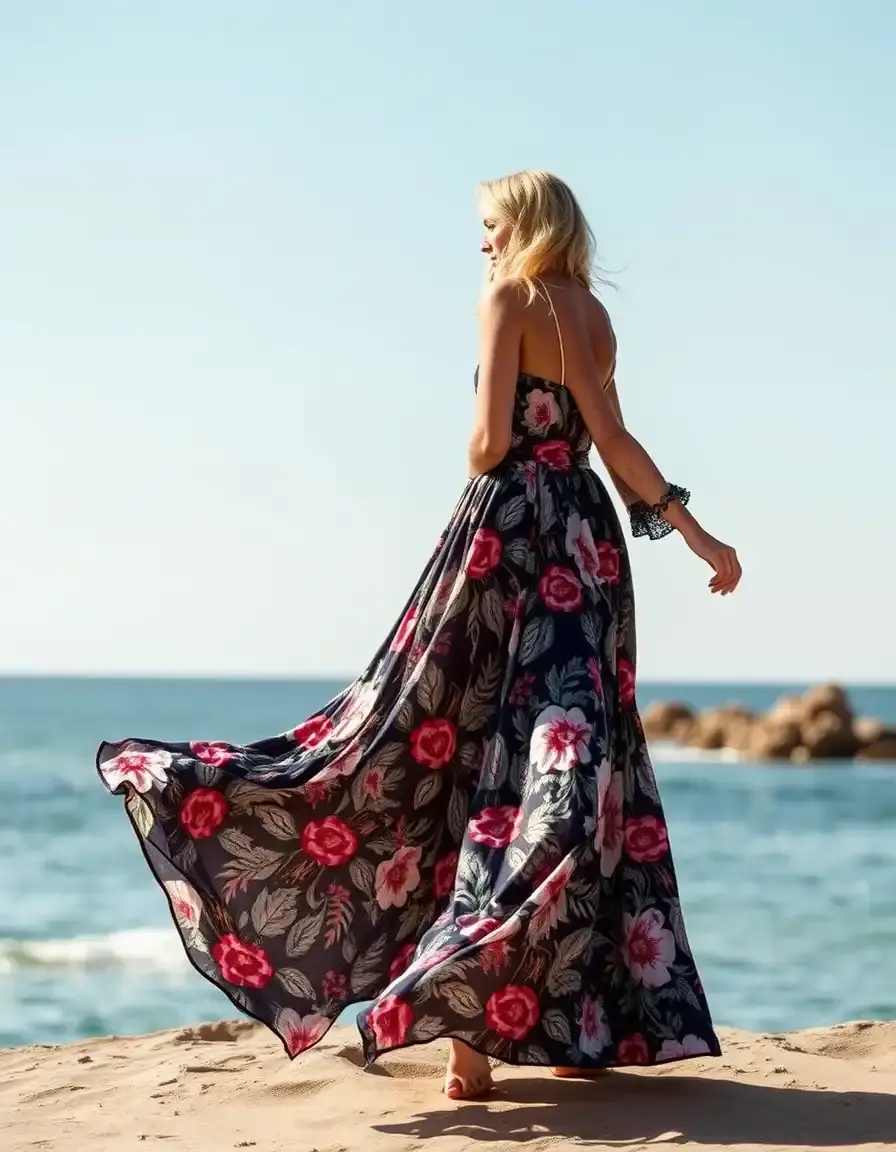 Abito lungo donna stampa maxi