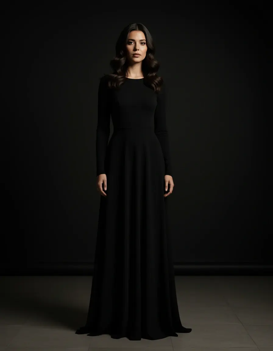 Abito lungo nero elegante