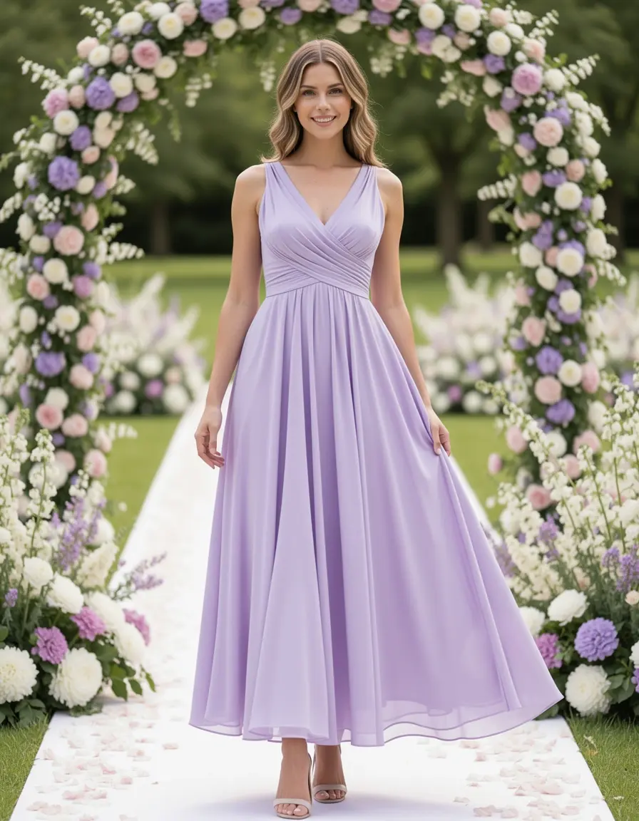 Ceremony Chiffon Midi lavanda