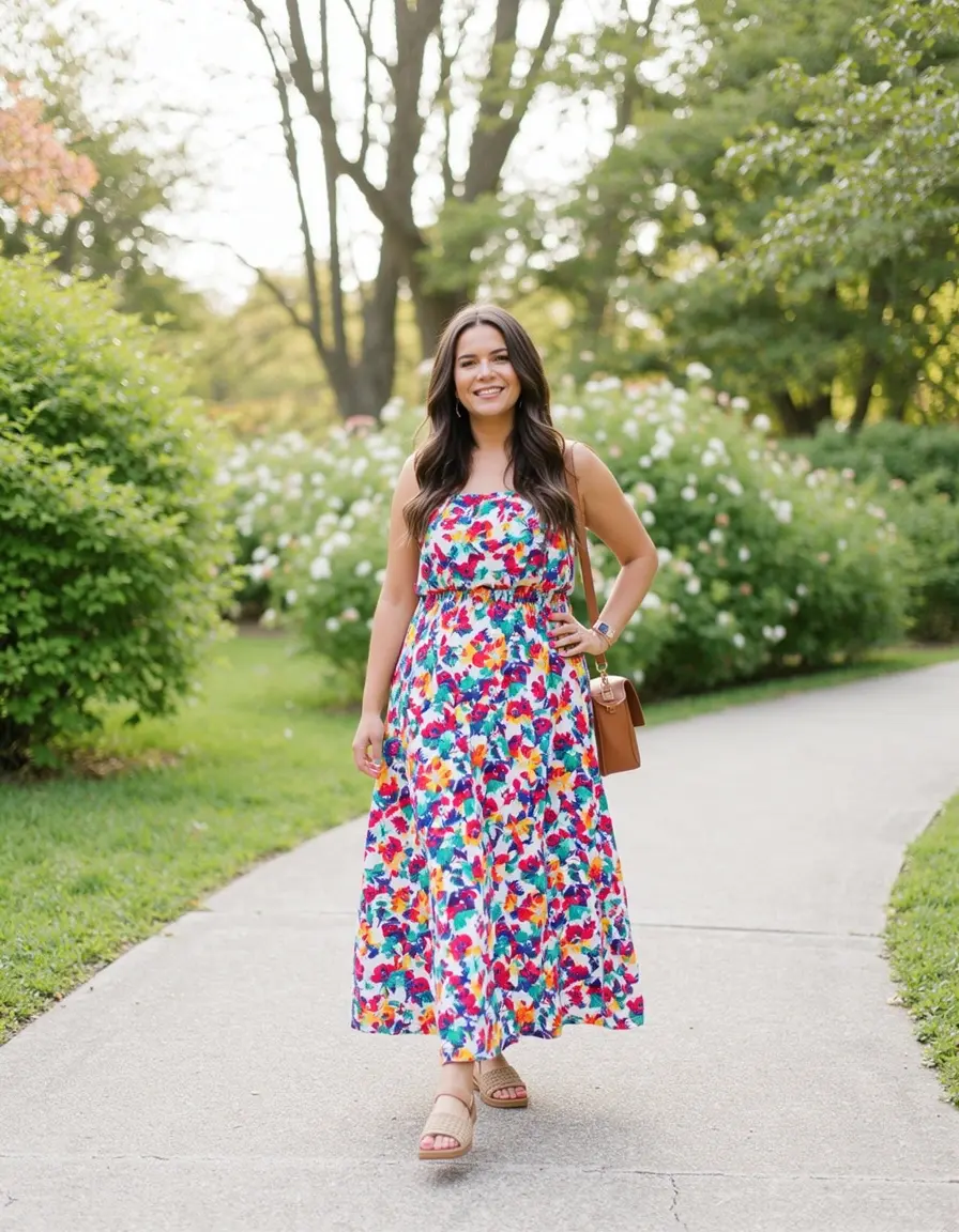 Floral Donna Dress con stampa colorata