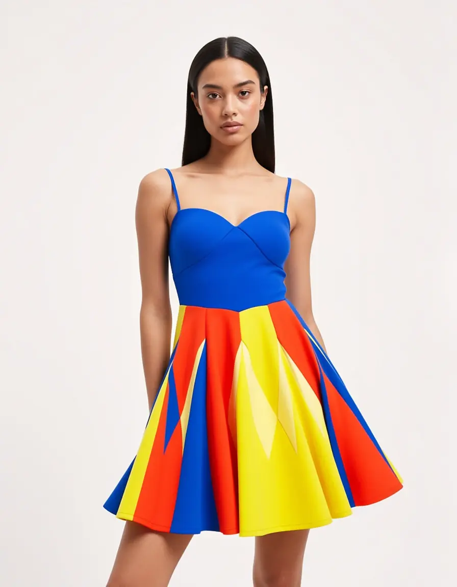 Flared Mini Dress abito corto svasato anni 70