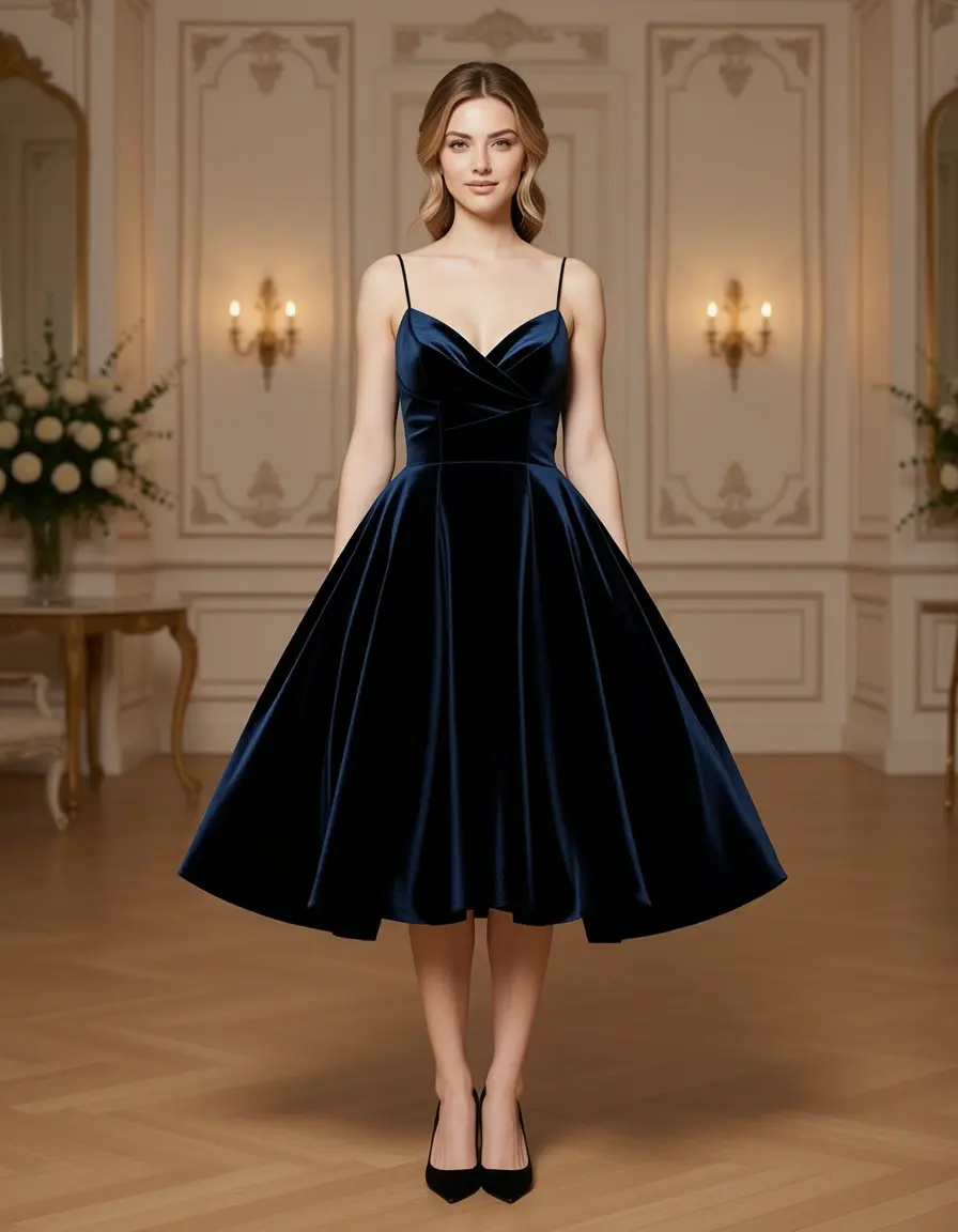 Velvet Short Gown elegante in velluto