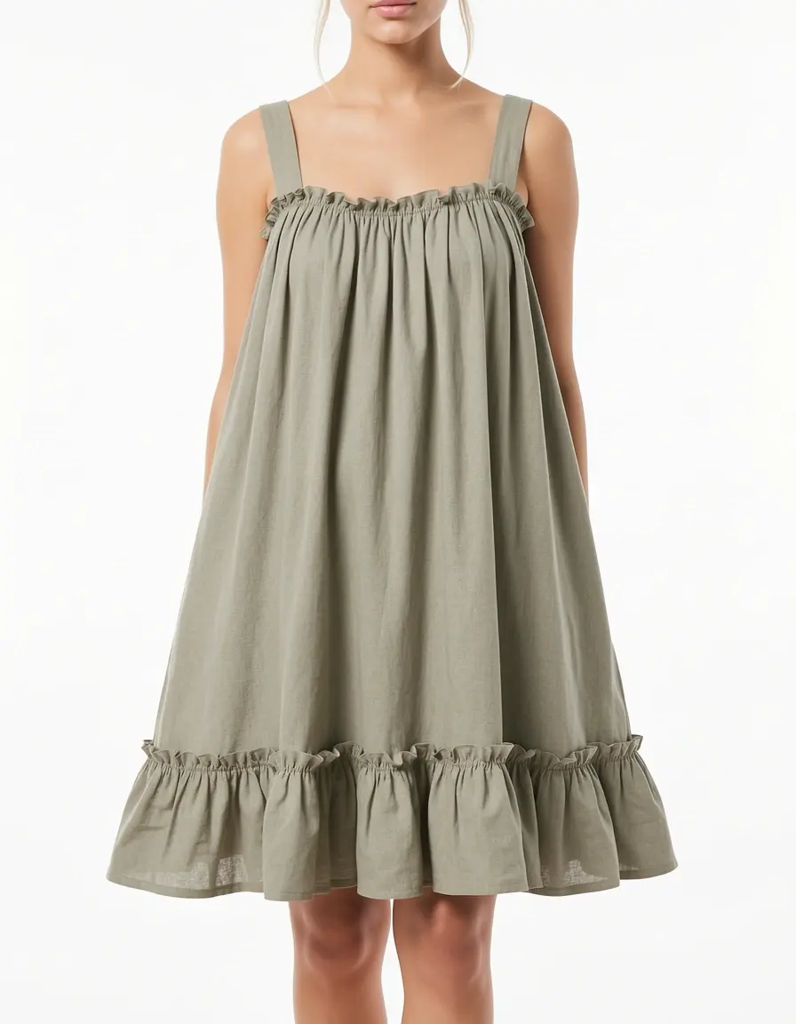 Ruffle Hem Dress con balze