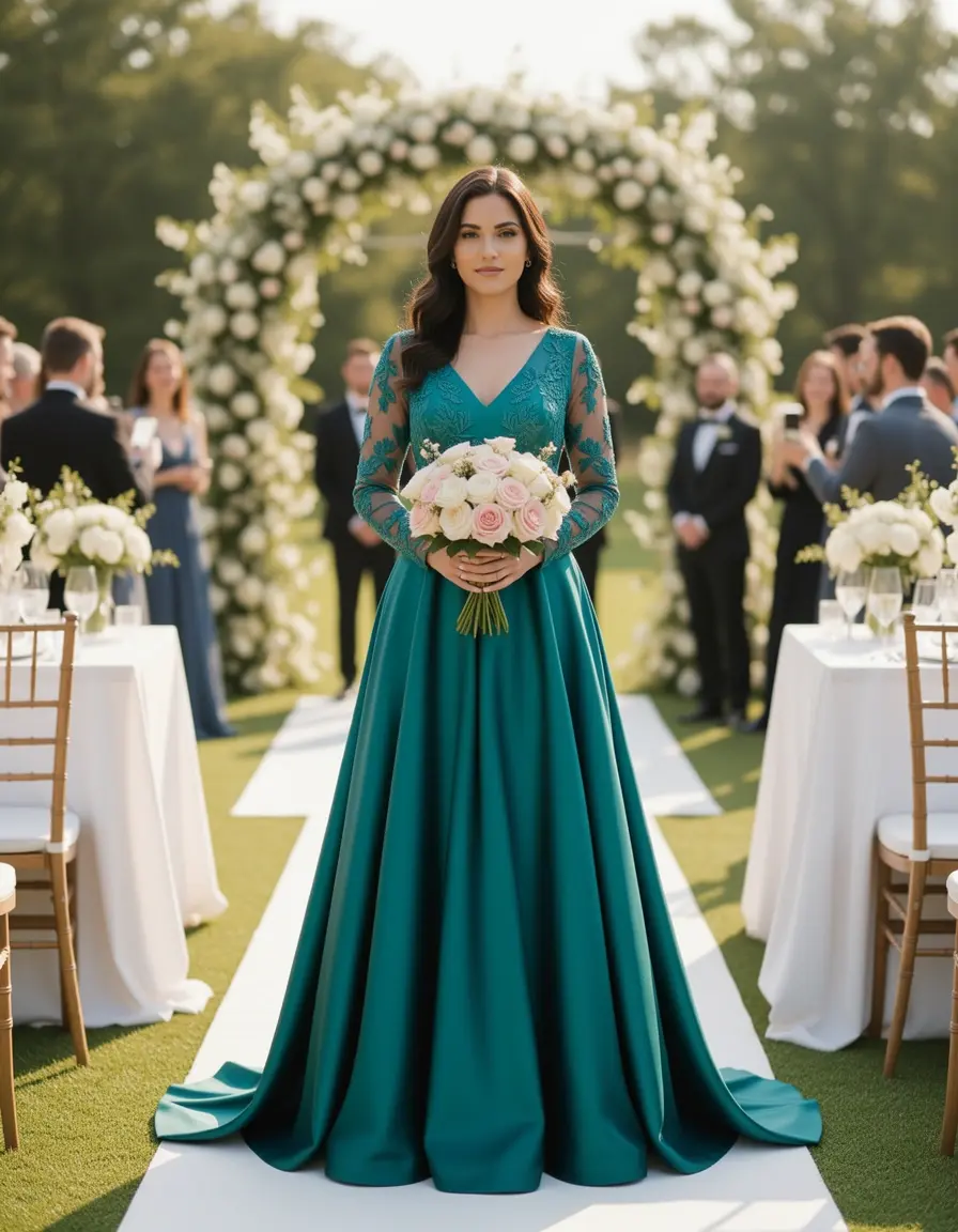 Satin Elegant Gown - Abito lungo in satin elegante