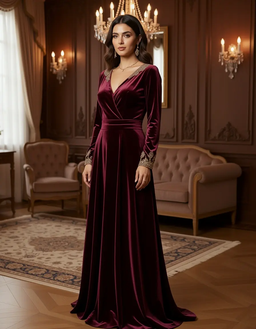 Velvet Elegant Dress - Abito in velluto donna
