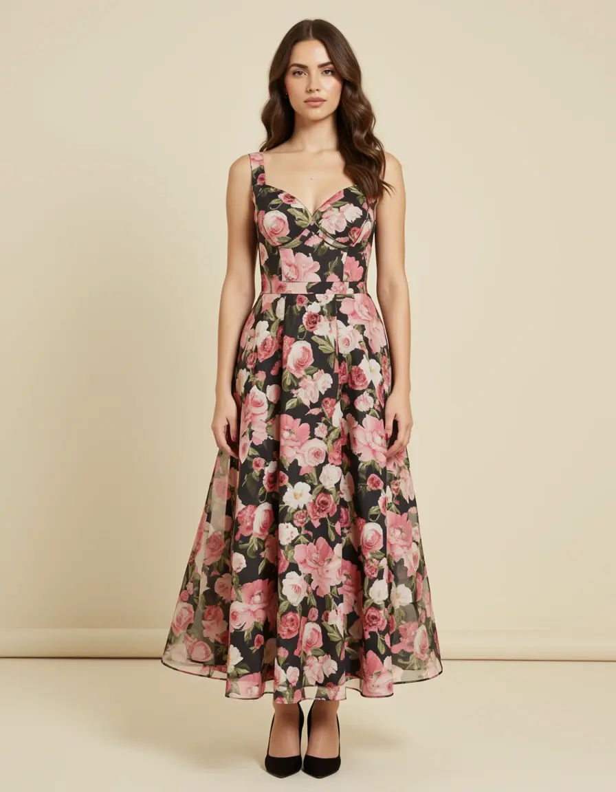 Vestito floreale corto elegante