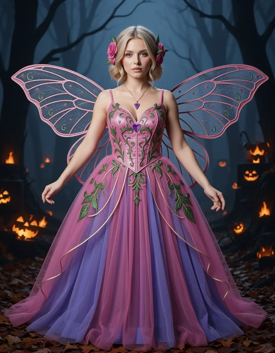 Fairy Halloween Wings Dress con ali