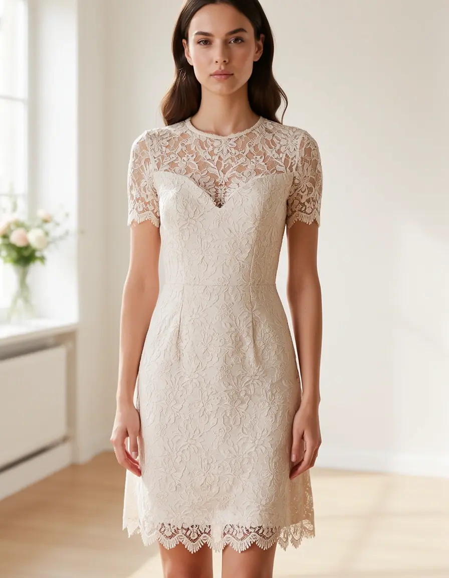 Vestito corto elegante in pizzo Corto Lace Dress