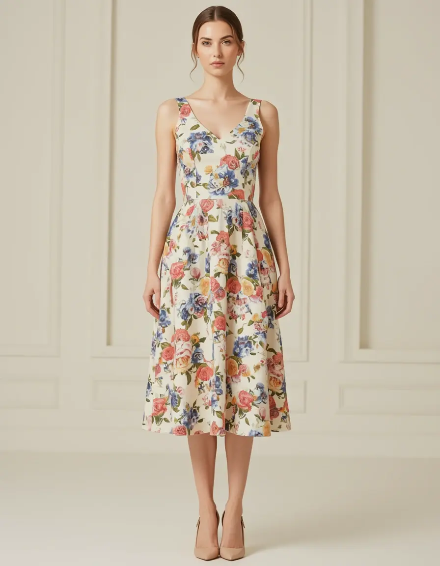 Vestito corto elegante floreale Floral Short Elegant