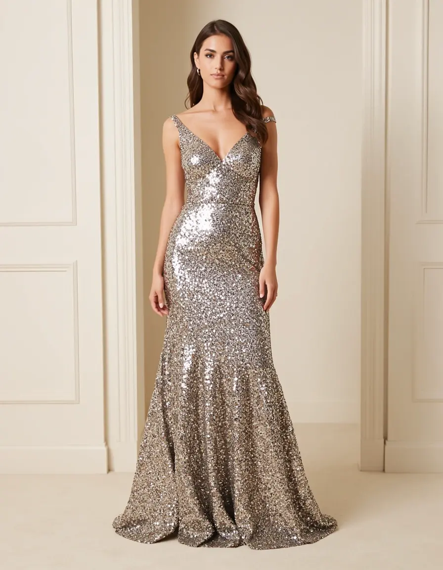 Sequin Elegant Gown - Abito elegante con paillettes