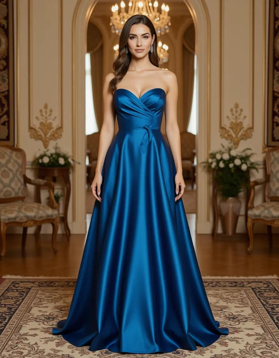 Satin Elegant Long - Abito lungo in raso lucido