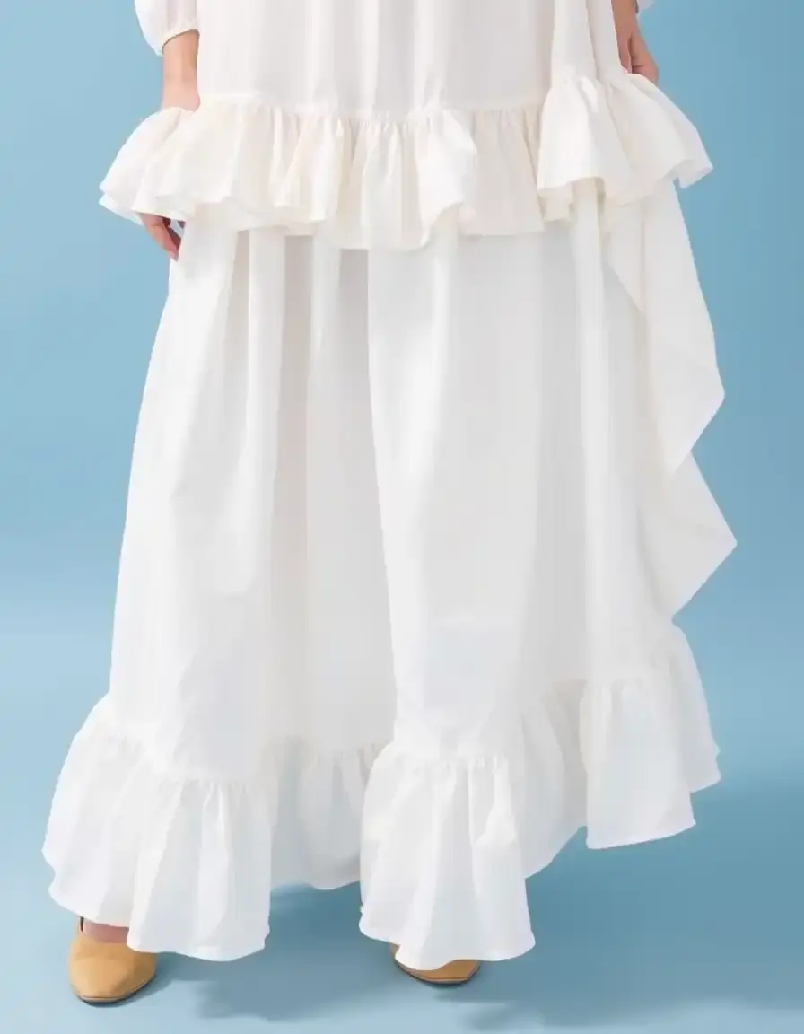 Ruffle Long Dress - Abito lungo con rouches