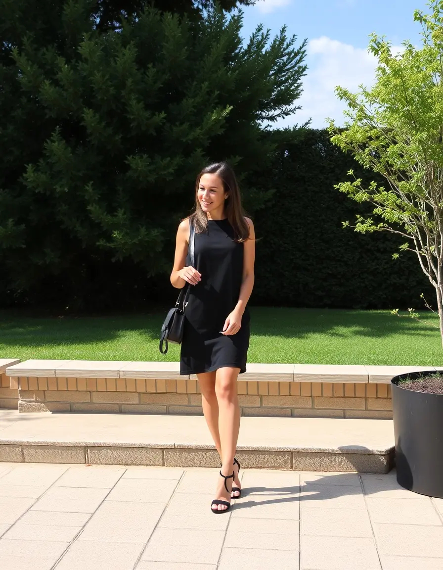 Basic Shift Dress nero semplice ed elegante
