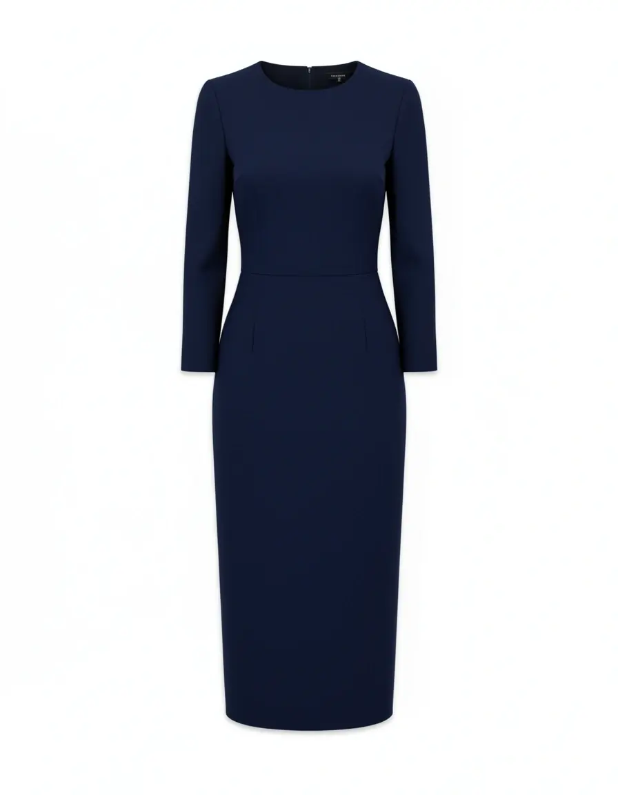 Midi Pencil Dress blu navy per ufficio
