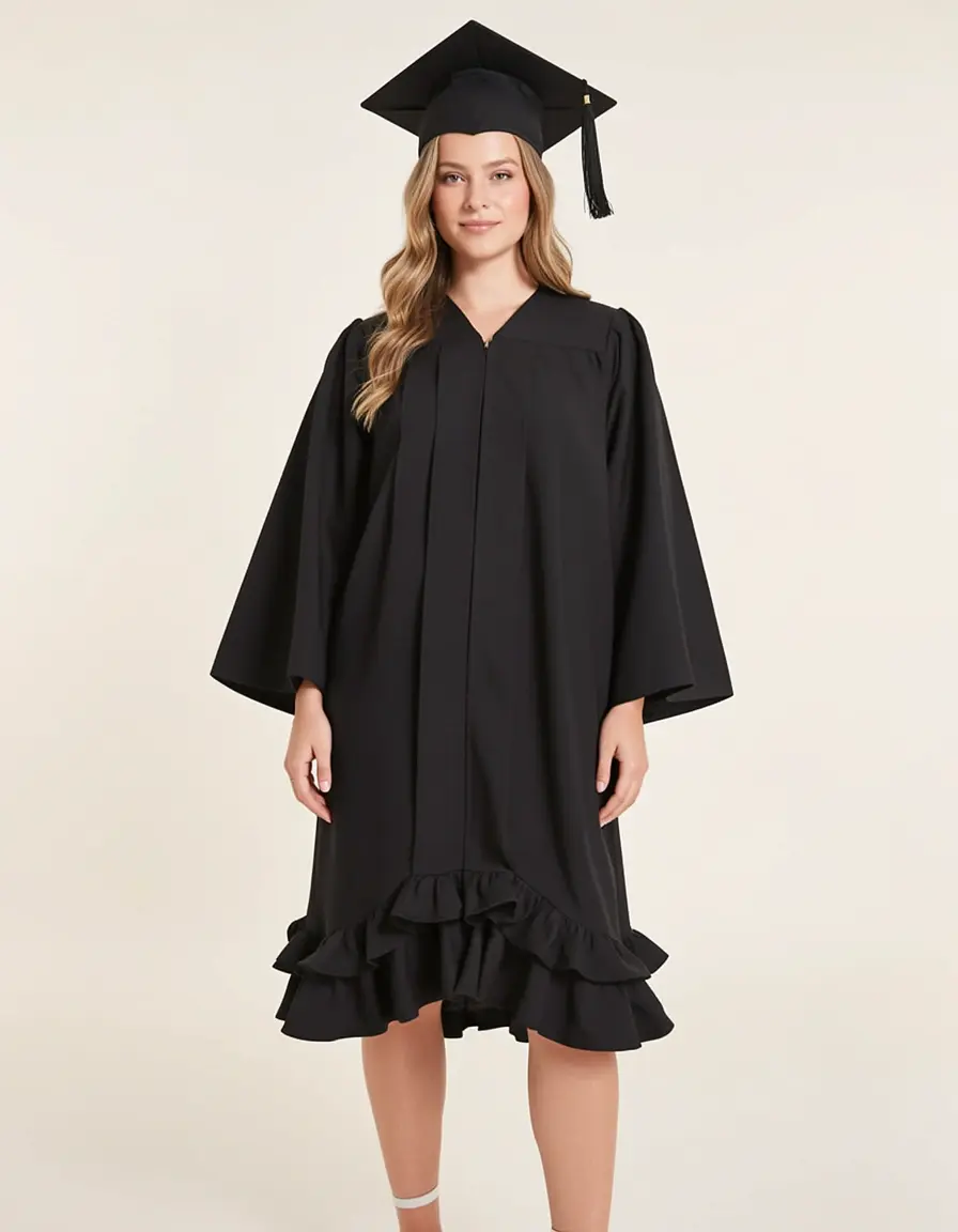 Vestito laurea con balze ed elementi romantici