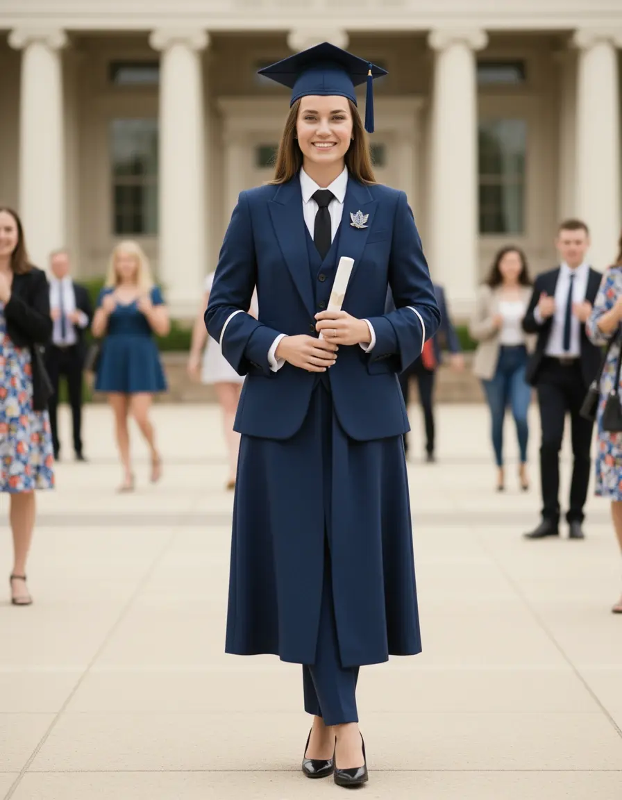 Completo sartoriale elegante per laurea donna