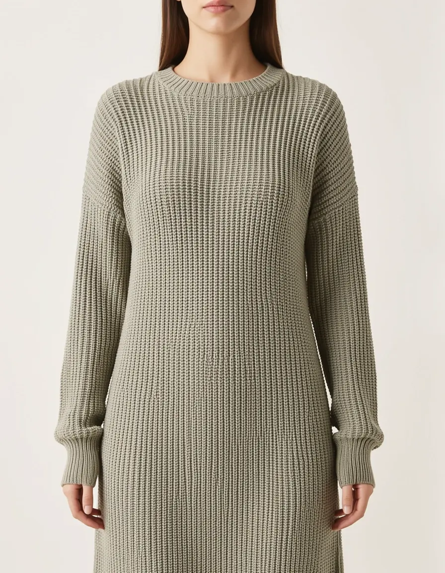 Vestito Maniche Lungo Knit in maglia morbida
