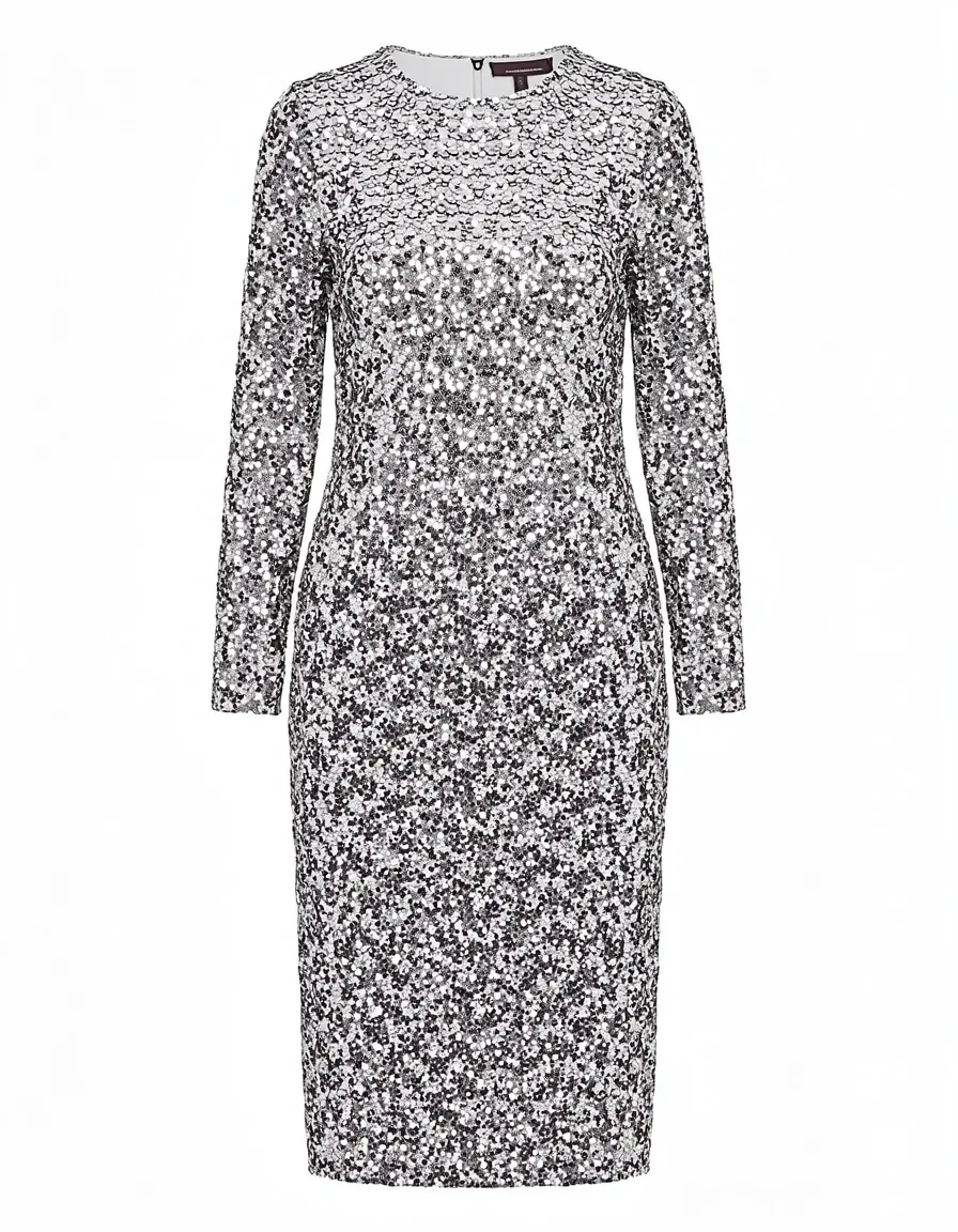Vestito Sequin Maniche Dress con paillettes