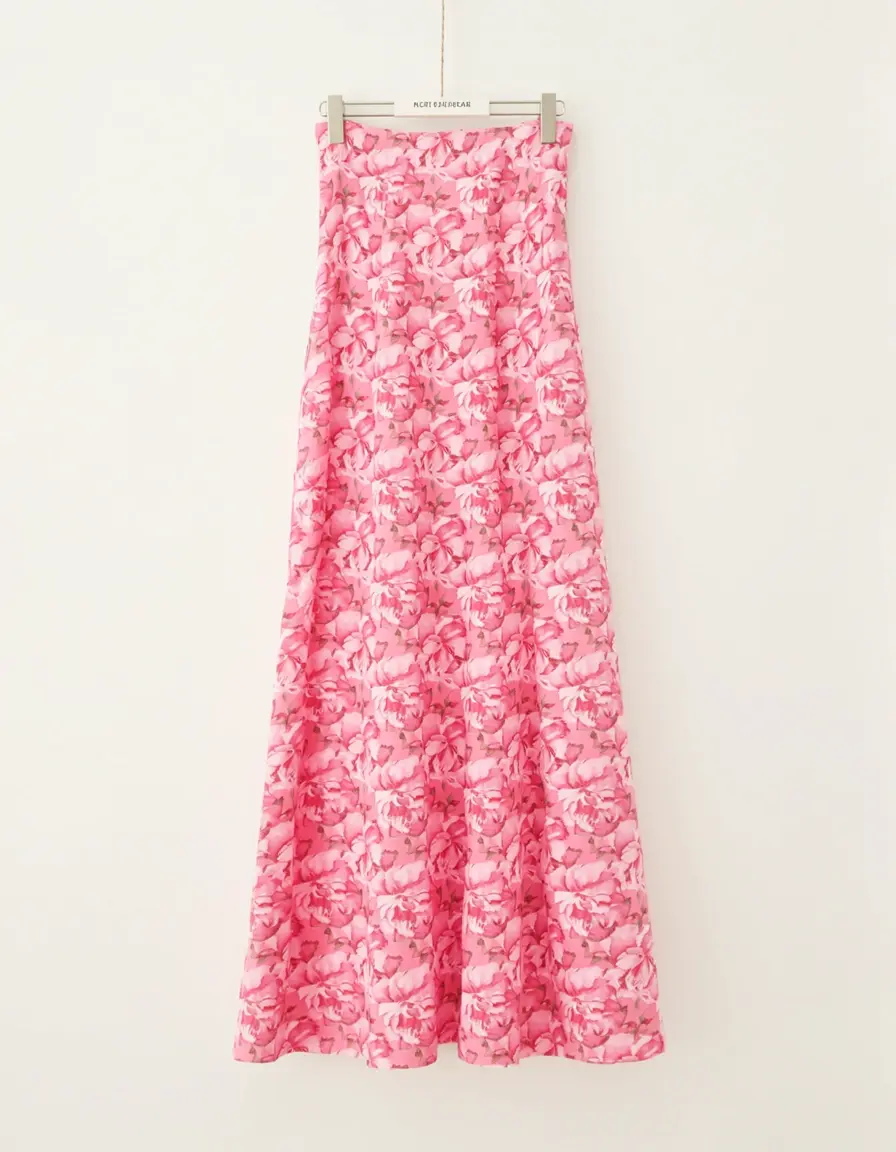 Floral Pink Midi - Vestito rosa a fiori