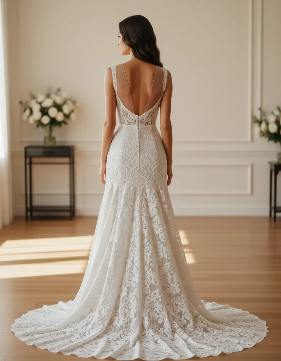Schiena Aperta Lace elegant backless dress