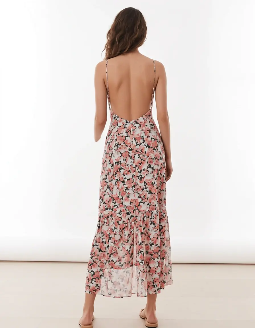Floral Backless Midi dress
