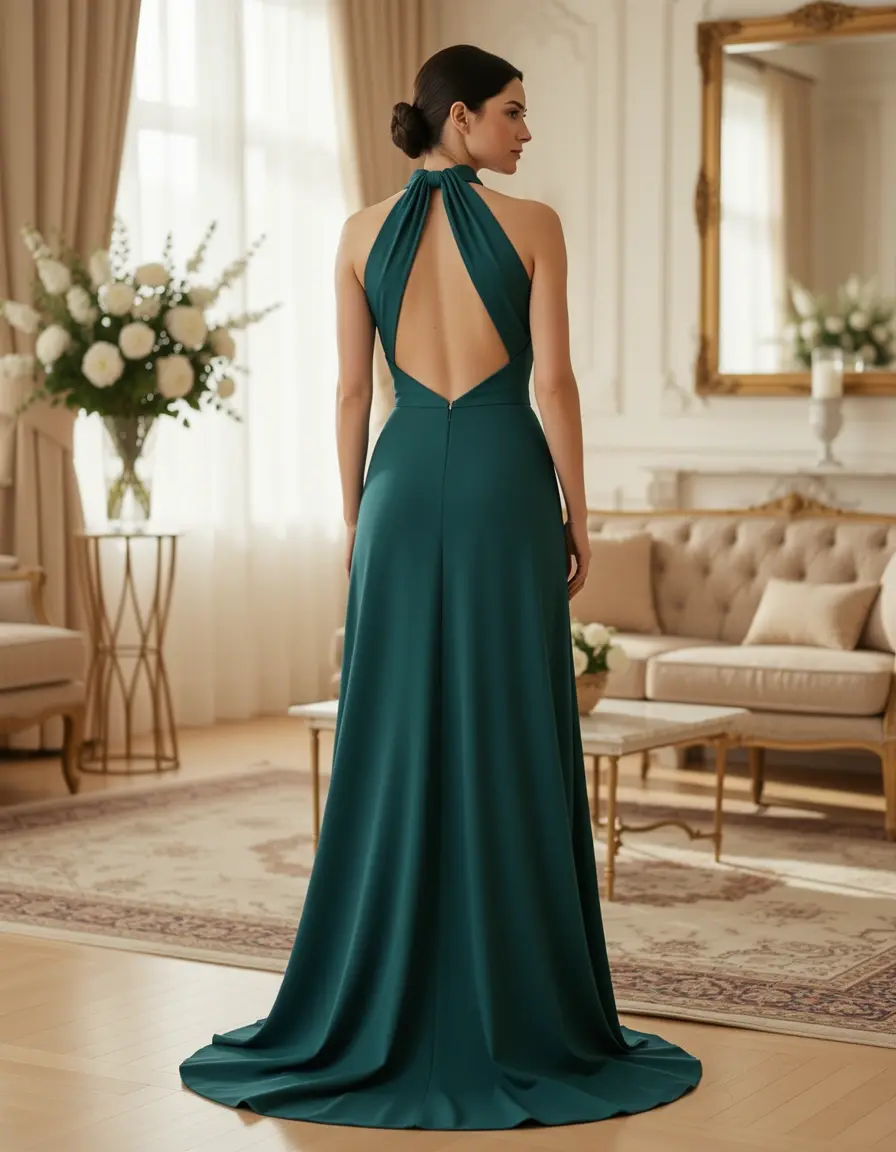 Halter Schiena Gown elegant