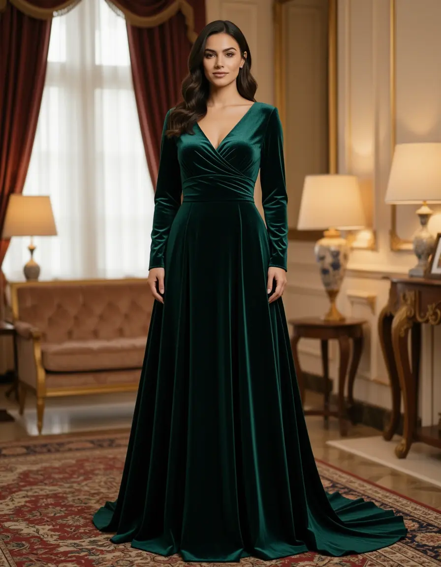 Velvet elegant abito outfit