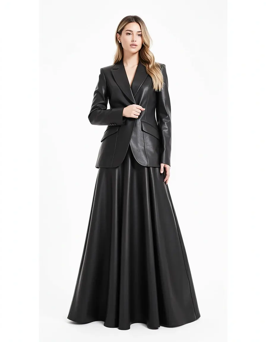 Leather Blazer Dress in similpelle