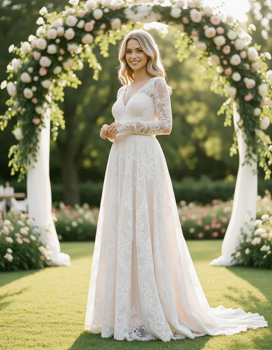 Lace Matrimonio Dress - Vestito in pizzo elegante