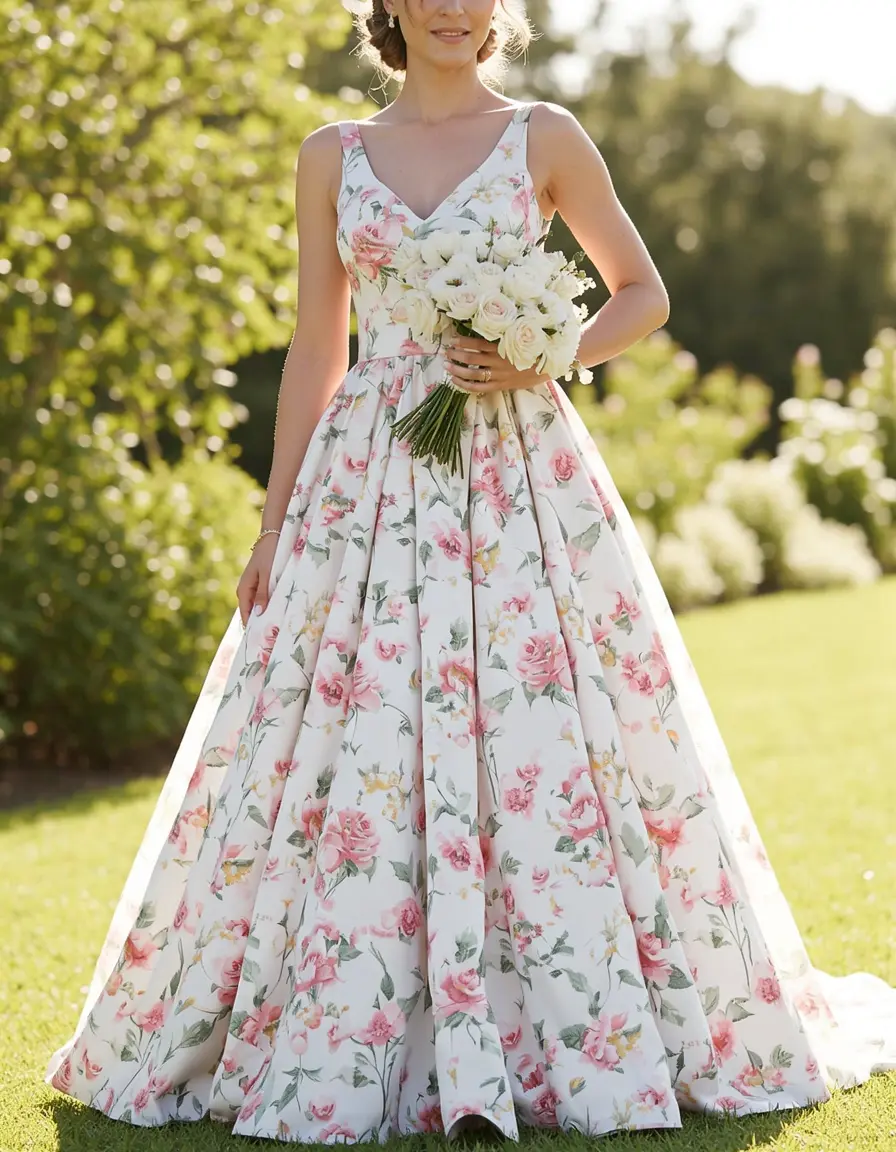 Floral Vestiti Gown - Vestito floreale da cerimonia