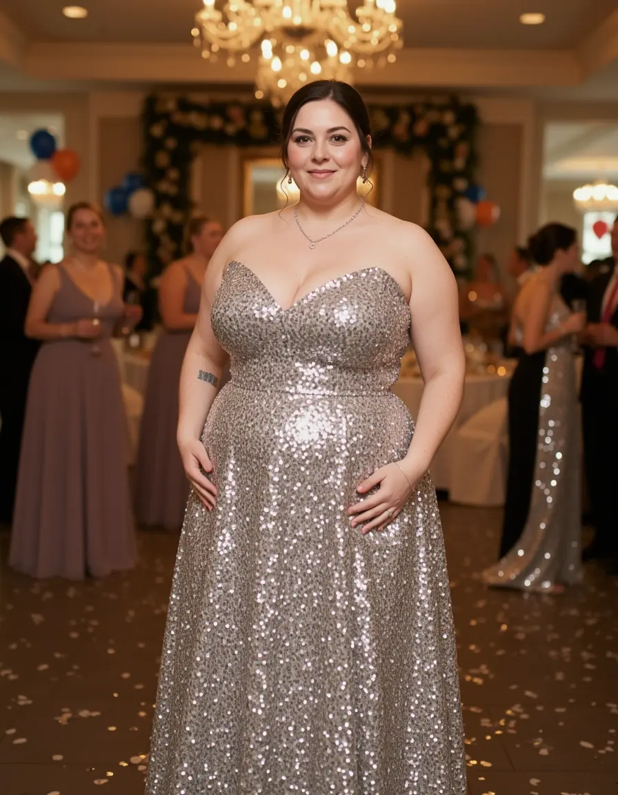 Sequin Wedding Dress - Vestito con paillettes da festa