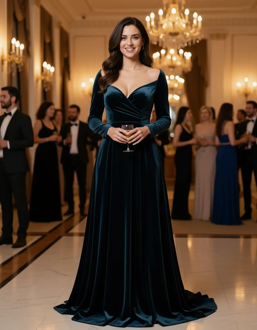 Velvet Matrimonio - Vestito in velluto per invitata