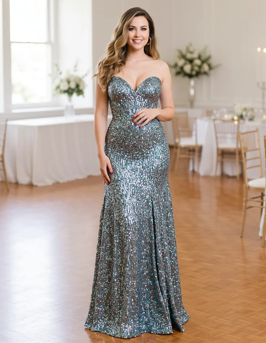Vestito 18esimo con paillettes scintillanti