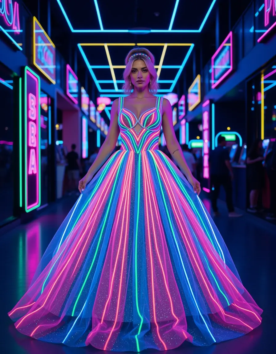 Vestito neon fluo anni 90