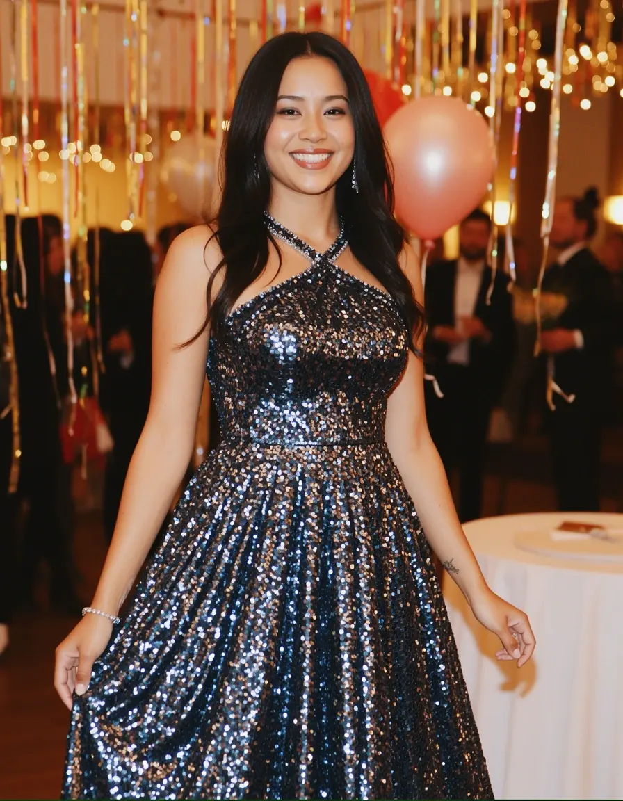 Vestito capodanno con paillettes scintillanti
