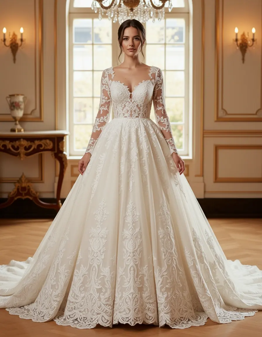 Lace detailed gown