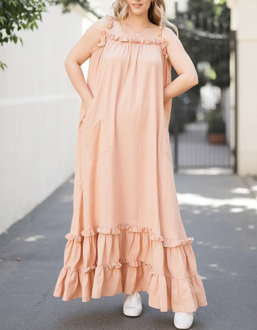 Ruffled hem laurea dress