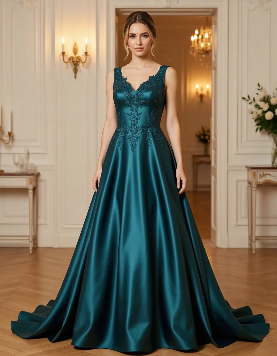 Satin elegant guest gown vestito da matrimonio donna