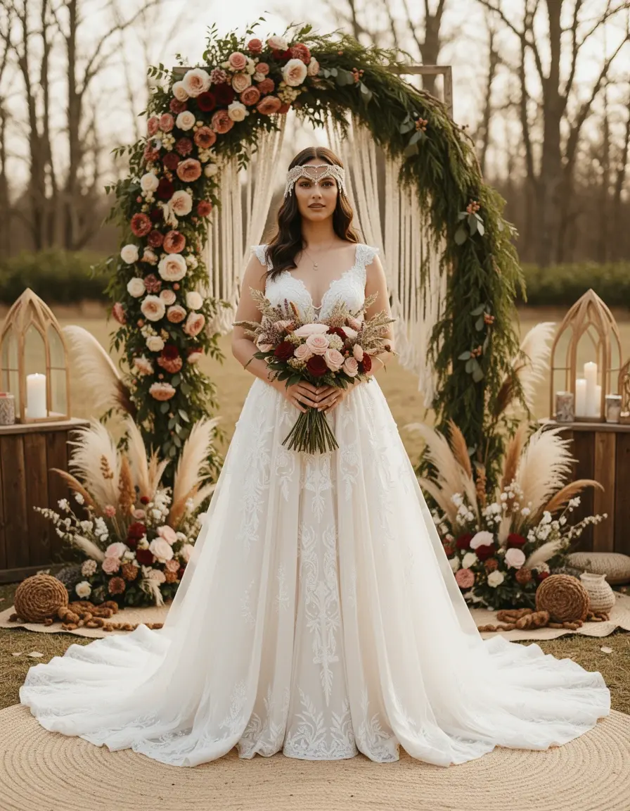 Boho style wedding dress vestito da matrimonio donna